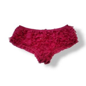 NEW Vintage 90s Y2K Aerie Coquette Ruffle Bloomer Cheeky Hipster in Holiday Med